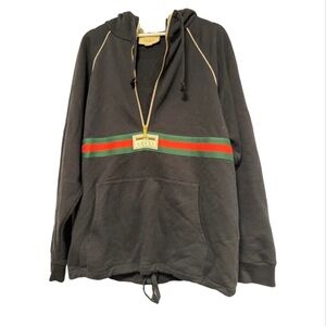 Gucci Black Hoodie with Green and Red Stripe